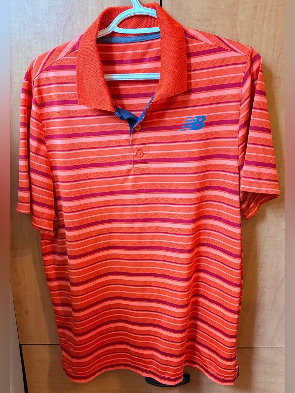 New Balance Orange and Striped Men’s Polo